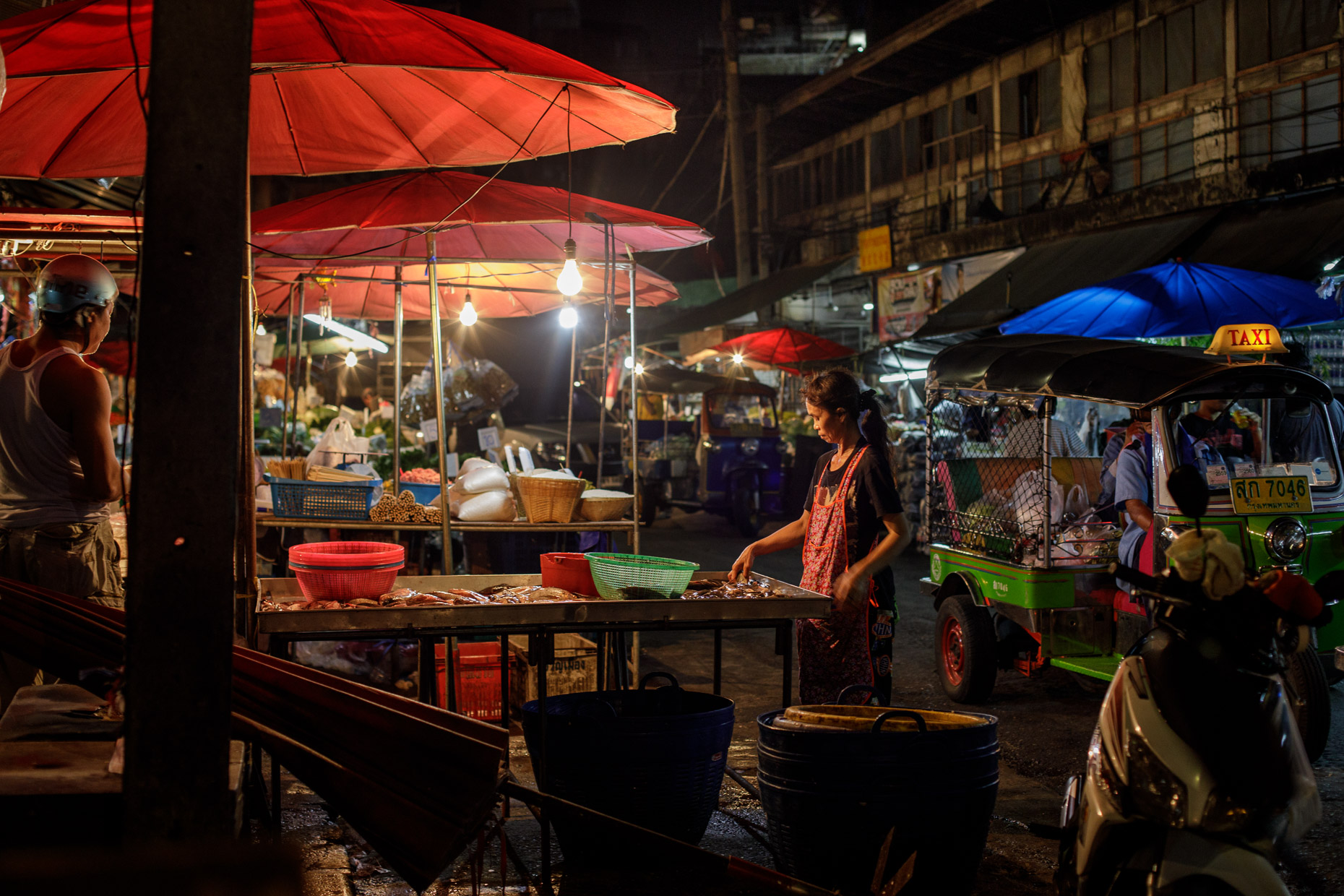 Early morning in a market in Bangkok