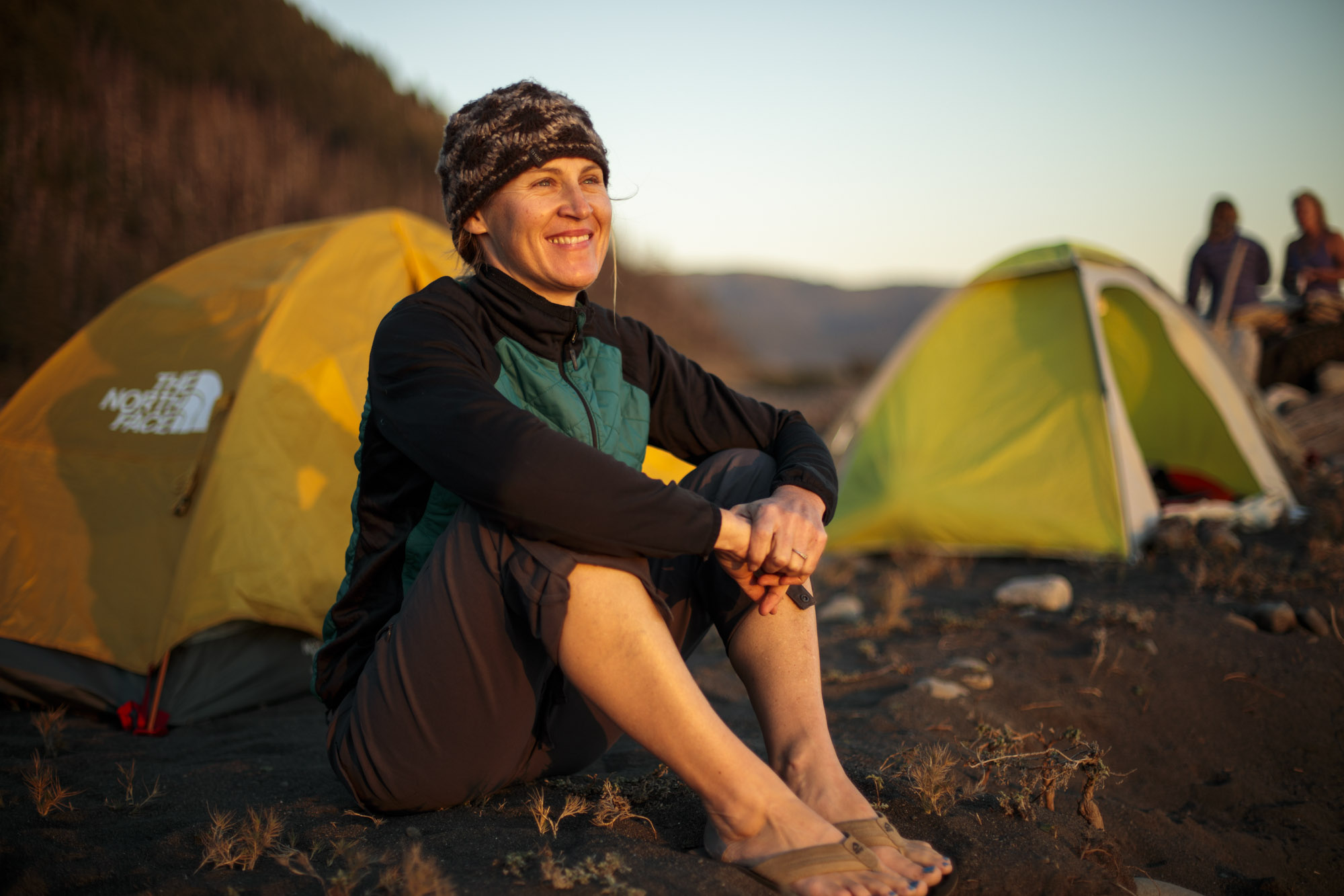 Woman watched the sunset on The Lost Coast Trail in Northern California